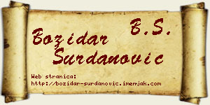 Božidar Surdanović vizit kartica